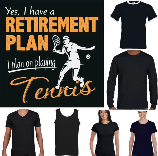Tennis T-Shirt Uomo Divertente Racchetta Player Sfera Scarpe Top Corde Pensione