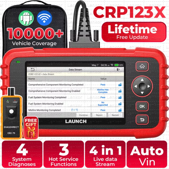 LAUNCH CRP123X Car OBD2 Scanner Code Reader Check Engine ABS SRS Diagnostic Tool