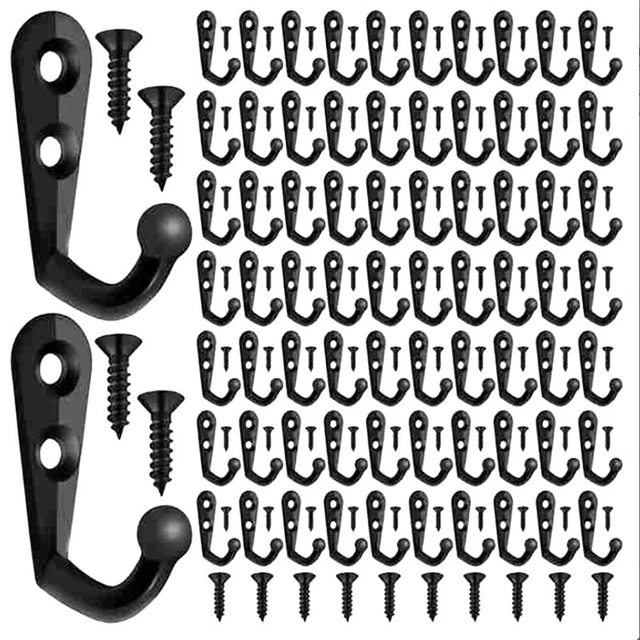 100 Pieces Of -Hole Wall Mounted Single Hook Robe Hook Coat Hook and 210 Pi W1J3