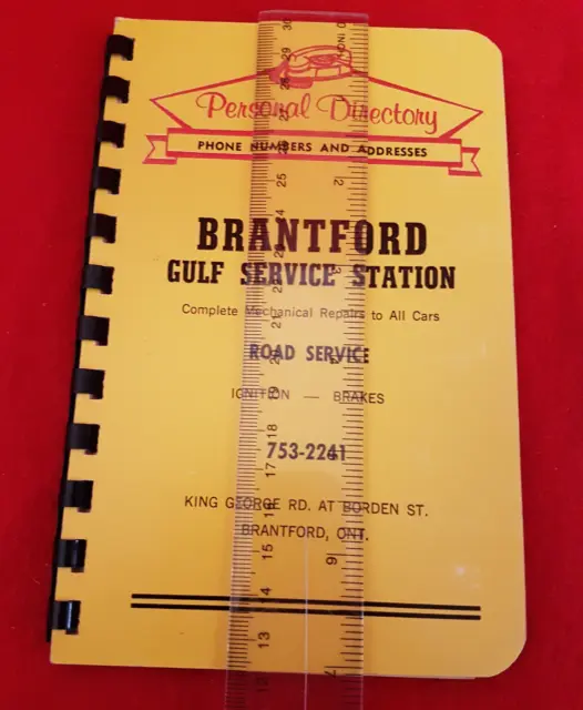Gulf Service Station Telephone Directory. Brantford Ontario Circa 1960s. SUPERB 3