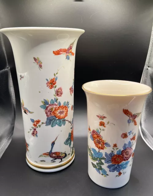 Vintage Lenox Saxony Vases, Smithsonian Reproduction Meissen 11", and 7.5” vase