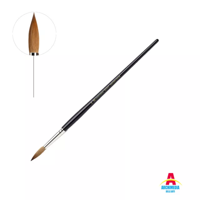 Pennello In Martora Serie 7 Winsor&Newton Punta Tonda Manico Corto Acquerello