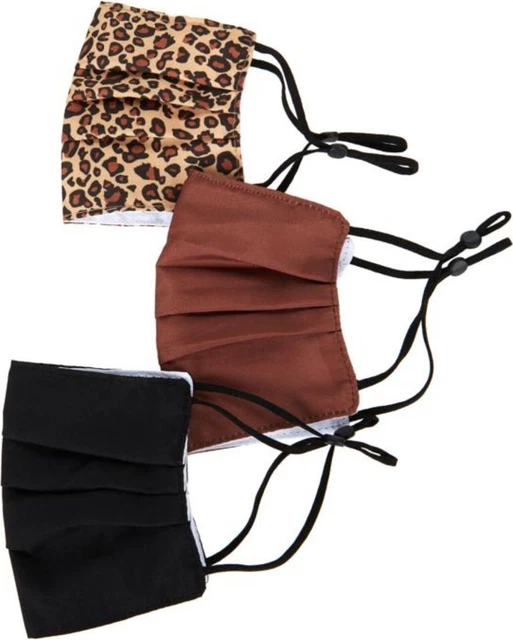 Samantha Brown 3Pc Face Cvgs LEOPARD BLACK BROWN NEW 737-123