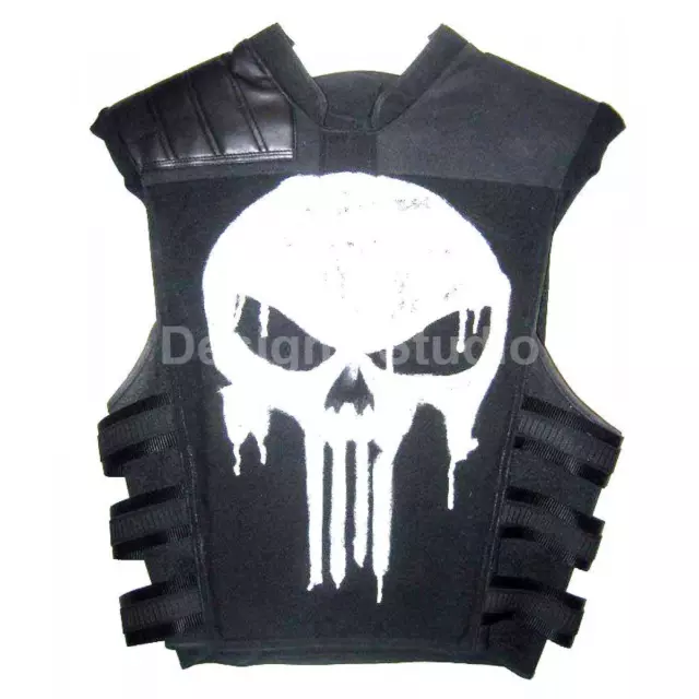 Gilet uomo classico cranio Frank Castle Thomas Jane casual moto stile biker