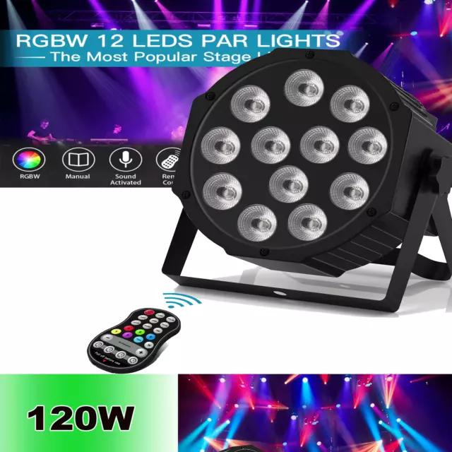 120W Akku Par Strahler 12LED Par Bühnenlicht Partylicht RGBW DMX Wiederaufladbar