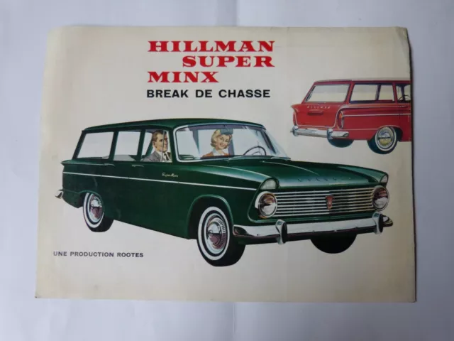 catalogue automobile : HILLMAN SUPER MINX break de chasse