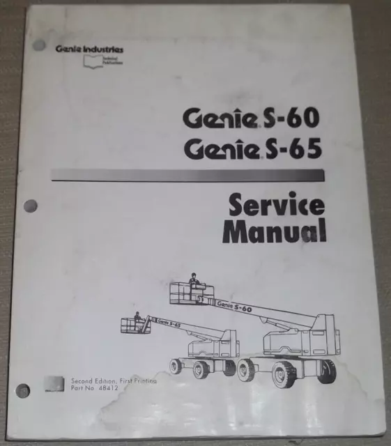 Genie S-60 S-65 Boom Sollevamento Servizio Negozio Riparazione Officina Manuale