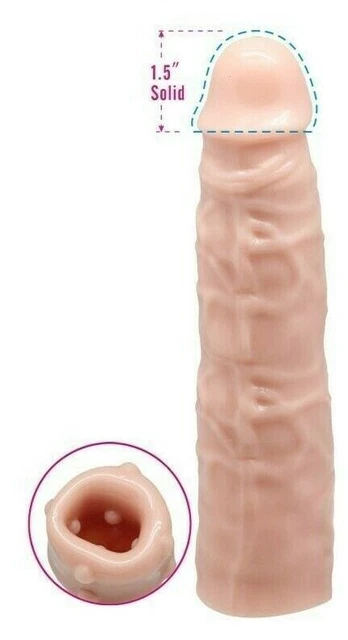 Extensor de manga de extensor realista de vaina de pene falso portátil para...