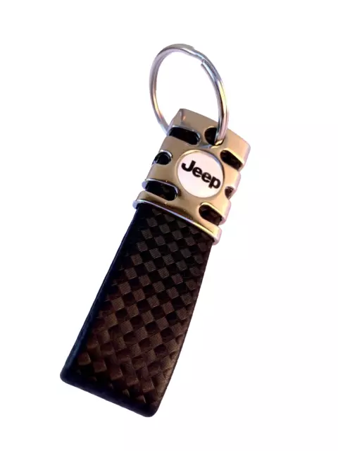 Key Ring Car For Jeep Background White False Carbon Black