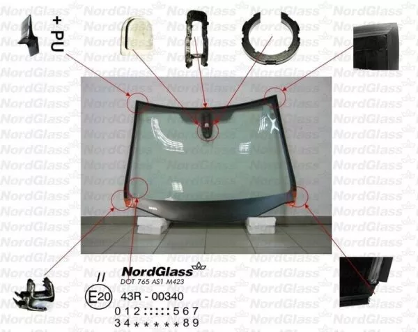 Für Opel Meriva B ab 2010 Windschutzscheibe Frontscheibe Grün Sensor Leiste