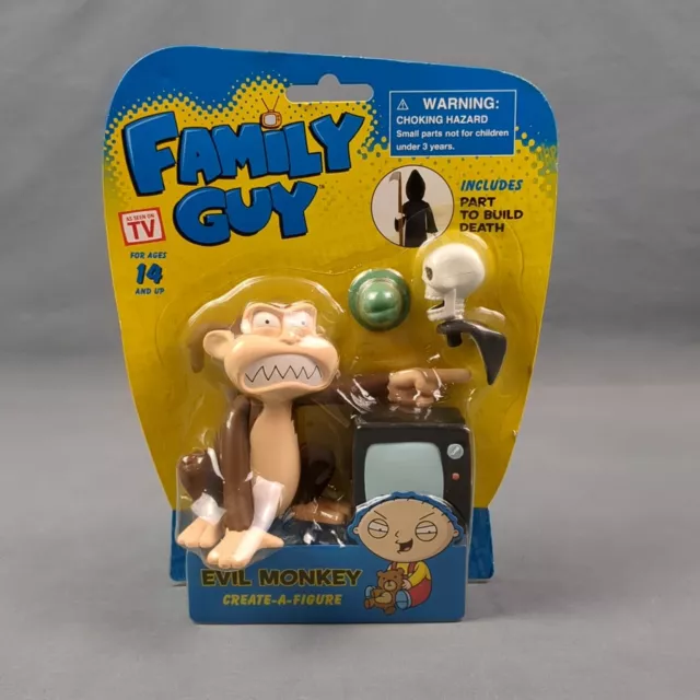 Family Guy As Seen On TV Evil Monkey Figure w/ Create-A-Figure Death SEALED Family Guy As Seen On TV Evil Monkey Figure w/ Create-A-Figure Death SEALED