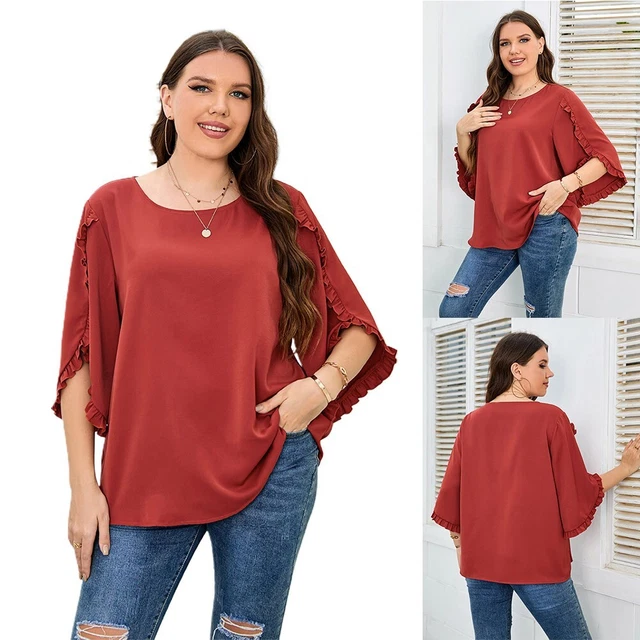 Donna Manica Corta Estate o Collo T Shirt Top Casual Sciolto Camicetta Maglietta