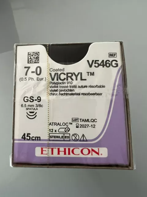 7-0 Vicryl Nahtmaterial Fa. Ethicon V546G Neu Originalverpackt