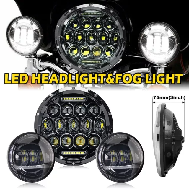 For VN Vulcan Classic Nomad Drifter 1500 7inch LED Headlight+fog lights