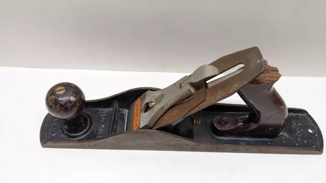 Vtg. Stanley Bailey No.5 Wood Plane With Corrugated Bottom