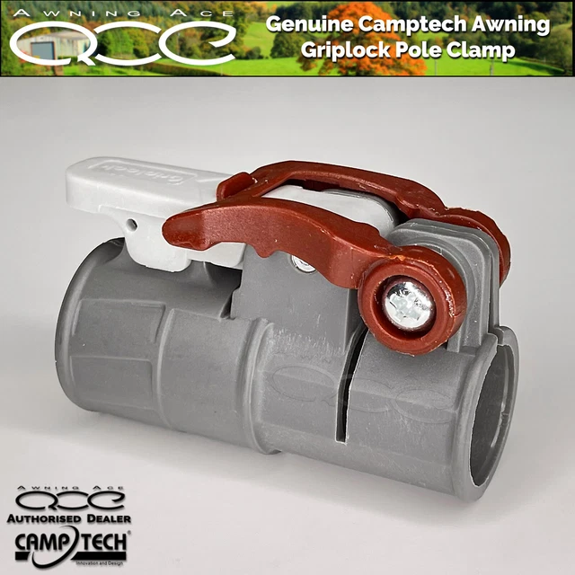 Camptech Griplock Double Locking Awning Pole Clamp – Set Of 2 Adjustable Brackets