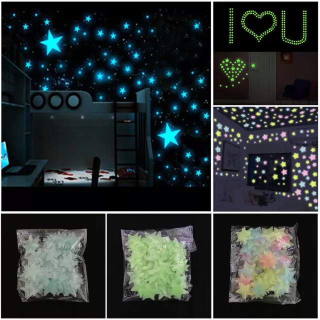 Luminous Star Stickers Art Decals Wall Door Window Home Decoration Accessories