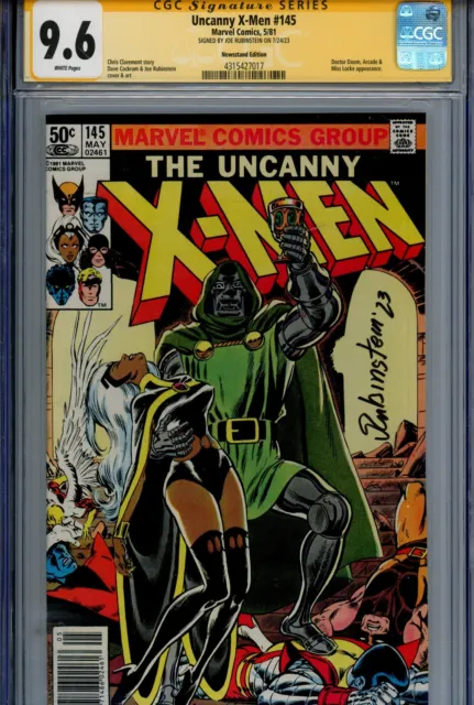 The Uncanny X-Men Vol 1 #145 Newsstand Marvel CGC 9.6 NM+ Signed Joe Rubinstein