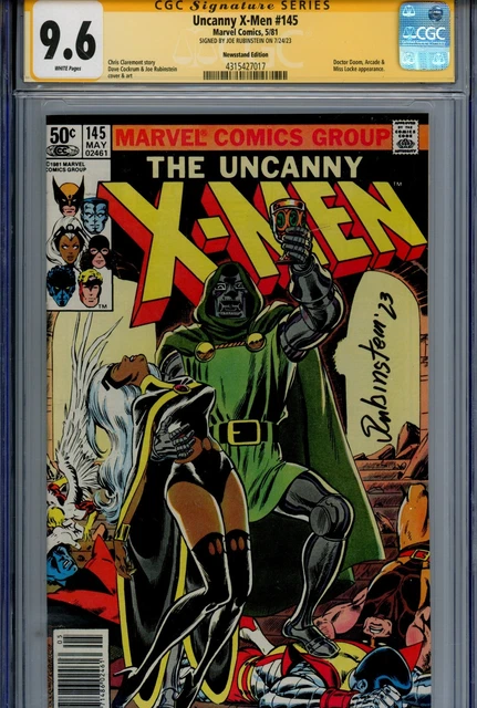 The Uncanny X-Men Vol 1 #145 Newsstand Marvel CGC 9.6 NM+ Signed Joe Rubinstein
