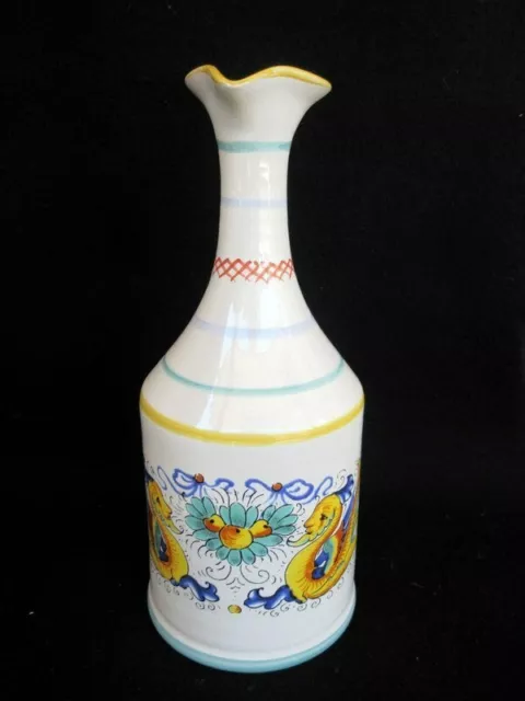 Deruta Raffaellesco Italian Art Pottery Carafe/Decanter Yellow Dragons