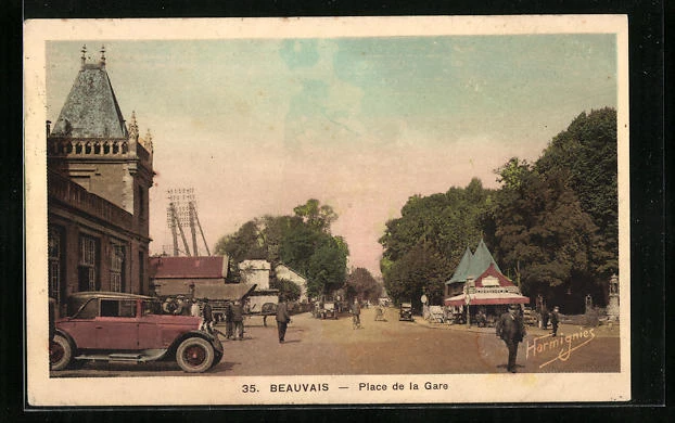 CPA Beauvais, Place de la Gare, La Gare