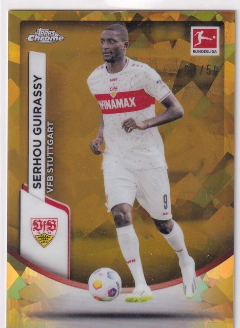 TOPPS CHROME 2024 Bundesliga Numéro 93 Serhou Guirassy Rose Réfracteur
