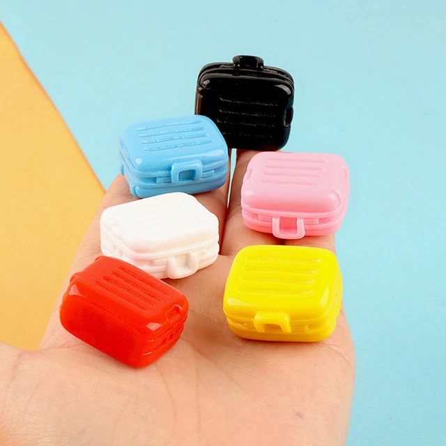6Pcs Doll House Miniature Luggage Case Mini House Suitcase Accessory Mini House