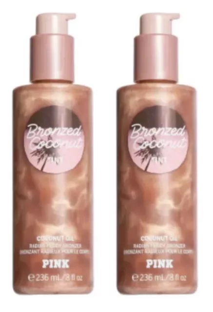 Victoria's Secret Bronzed Coconut Tint Body Bronzer - 8.0 Oz New X 2 Bottles