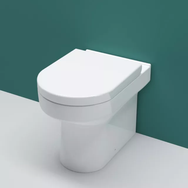 AICA Bathroom Back To Wall Toilet BTW Pan Soft Close Seat WC Short Projection