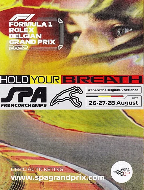 Programm Formula 1 Belgian Grand Prix Spa Francorchamps 2022 Pocket Guide F1
