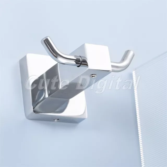 Robe Towel Double Hook Holder Stainless Wall Mounted For Hanging Items