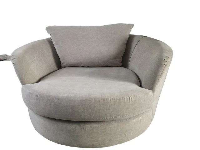SOFOLOGY CANTERBURY SOFT Plush Pale Grey Swivel Love Cuddle Large