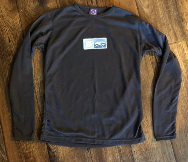 Burton Base Layer Long Sleeve Top Grey Burton logo Vintage