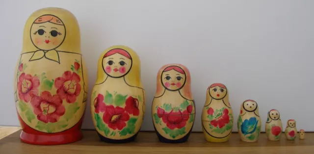 Matroschka! Babuschka! 8 Holz-Puppen. MADE IN USSR! Zertifikat! RARITÄT! 16 cm!