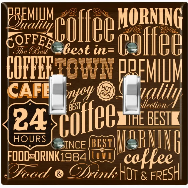 Metal Light Switch Cover Wall Plate For Kitchen Coffee Sign Cafe Diner COF030