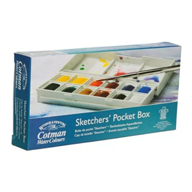 Winsor & Newton Cotman Water Colour Sketcher's Pocket Box Paintset Inc 12 Paints