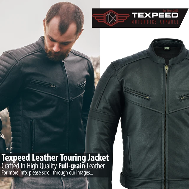 LEATHER MOTORBIKE MOTORCYCLE Jacket Touring With Genuine CE Armour