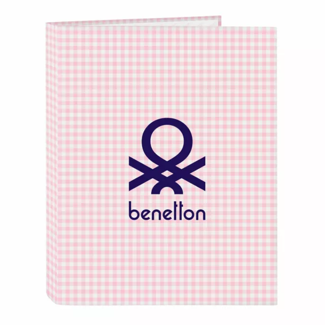 Raccoglitore ad anelli Benetton Vichy Rosa A4 (26.5 x 33 x 4 cm)