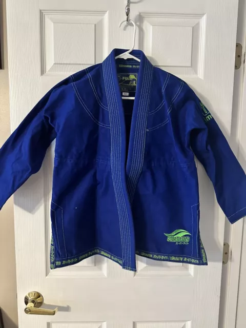 Kids Fuji Suparaito Kimono Full Gi Blue BJJ C2