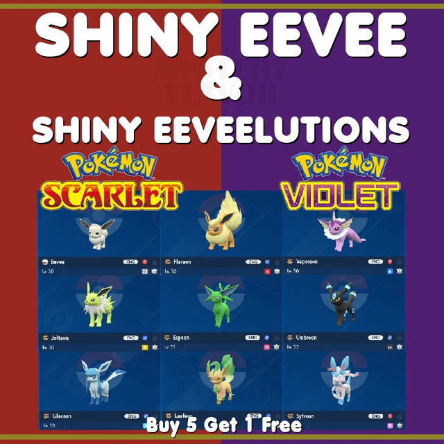 Pokemon Scarlet & Violet Shiny Eevee & Eeveelutions + Masterballs Trading Now