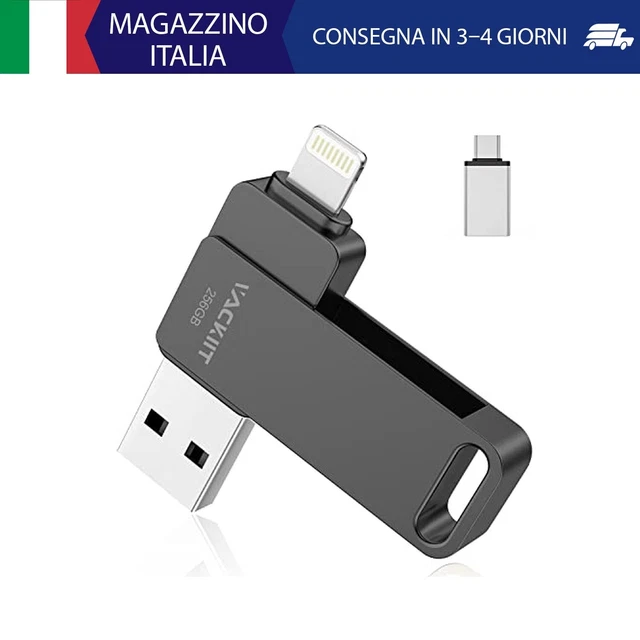 256GB Chiavetta USB Per IPhone, MFi Certified, Chiavetta USB Con Adattatore Type C 256GB Chiavetta USB Per IPhone, MFi Certified, Chiavetta USB Con Adattatore Type C