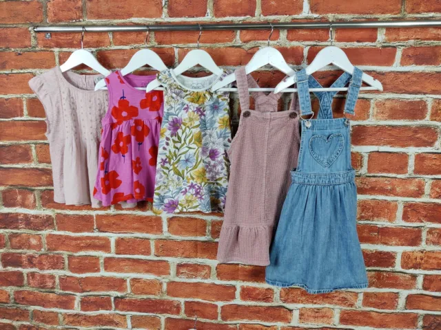 Girls Bundle Age 4-5 Years Next Denim & Co Pinafore Dress Floral T-Shirts  110Cm