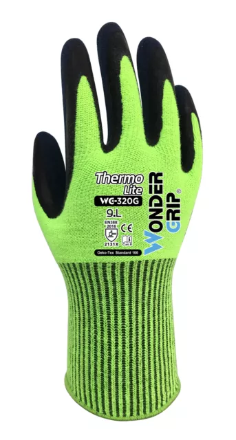 WONDER GRIP THERMO LITE WG-320 Gant rembourré en latex acrylique 9/L