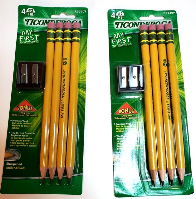 My First Ticonderoga #2 Beginner Wooden Pencils with Sharpeners -2 sets of 4 (8)