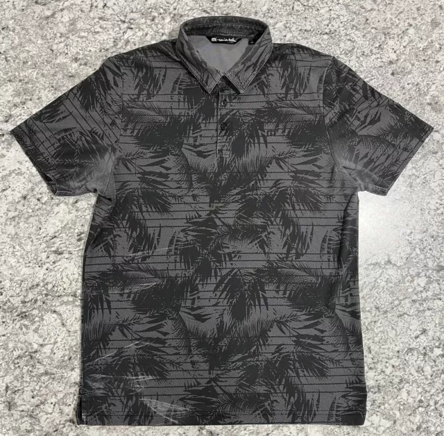 Travis Mathew Polo Shirt Men’s Large Palm Print Hawaiian Golf Pima Cotton