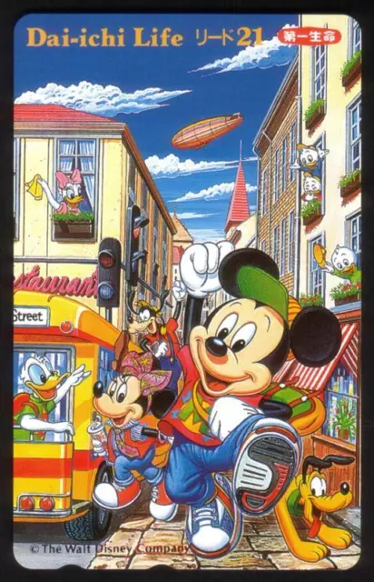 Disney: Topolino, Minnie, Ecc. Walking On Street #138611 Mint Telefono Scheda