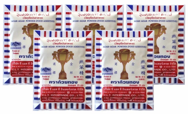 [5x25g] TAZZA ORO Agar Agar Polvere / POLVERE AGAR-AGAR Thailandia