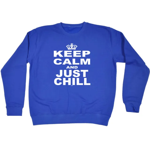 Keep Calm And Just Chill - Mens Novelty Funny Top Sweatshirts Jumper Sweatshirt