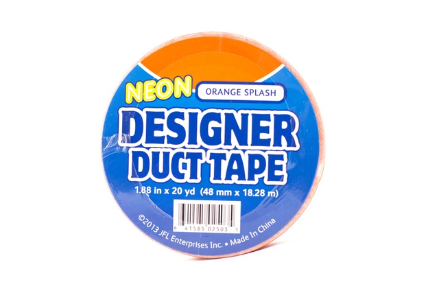 Lot of 4 Rolls Neon Orange Splash Designer Duct Tape 80yds.