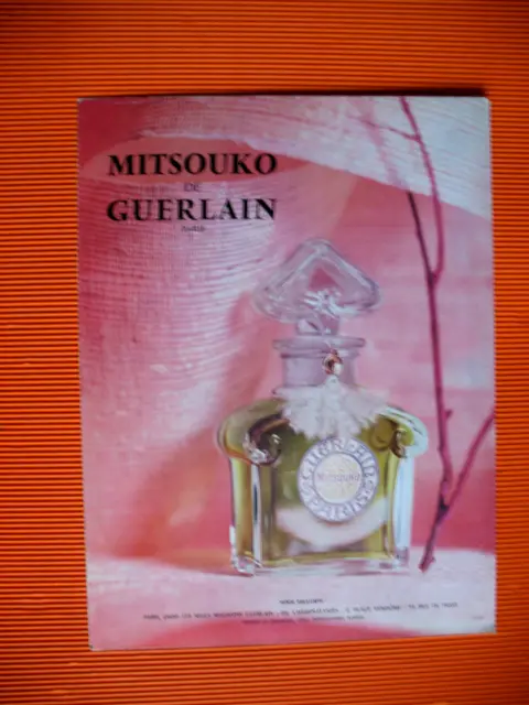 Publicite De Presse Guerlain Parfum Mitsouko Paris Ad 1961